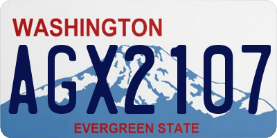 WA license plate AGX2107