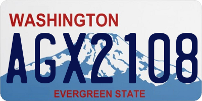 WA license plate AGX2108