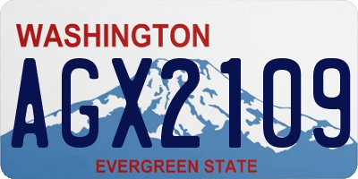 WA license plate AGX2109