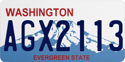 WA license plate AGX2113