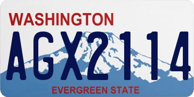 WA license plate AGX2114