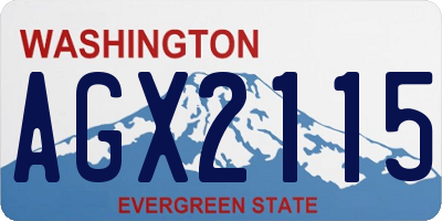 WA license plate AGX2115