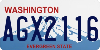 WA license plate AGX2116