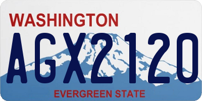 WA license plate AGX2120