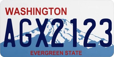 WA license plate AGX2123