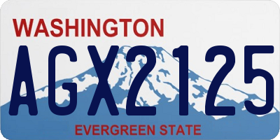 WA license plate AGX2125