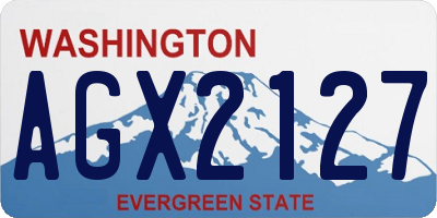 WA license plate AGX2127