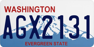 WA license plate AGX2131
