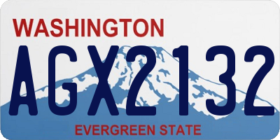 WA license plate AGX2132