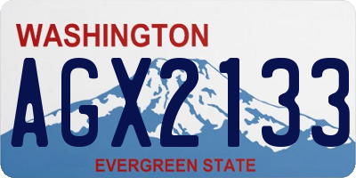 WA license plate AGX2133