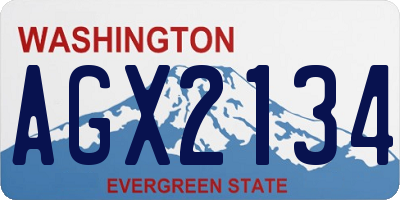 WA license plate AGX2134