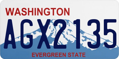 WA license plate AGX2135
