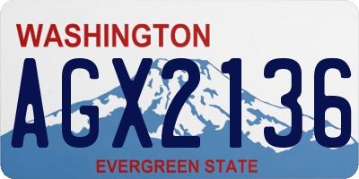 WA license plate AGX2136