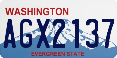 WA license plate AGX2137