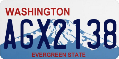 WA license plate AGX2138