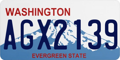 WA license plate AGX2139