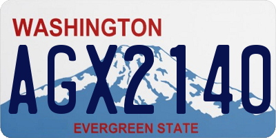WA license plate AGX2140