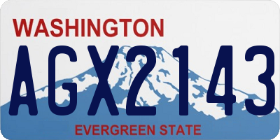 WA license plate AGX2143
