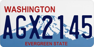 WA license plate AGX2145