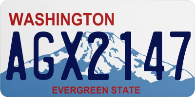 WA license plate AGX2147