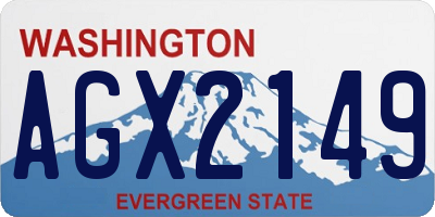 WA license plate AGX2149