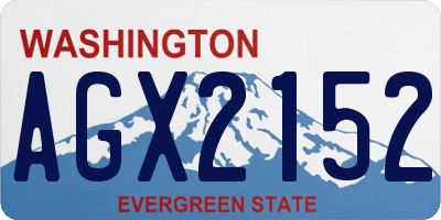 WA license plate AGX2152