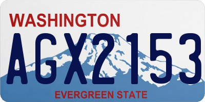 WA license plate AGX2153