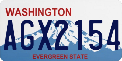 WA license plate AGX2154