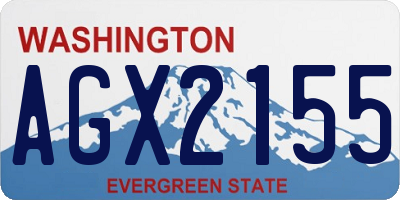WA license plate AGX2155