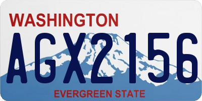 WA license plate AGX2156