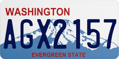 WA license plate AGX2157