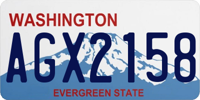 WA license plate AGX2158