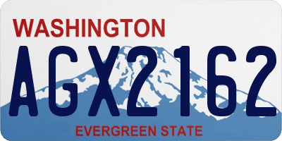 WA license plate AGX2162