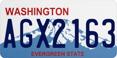 WA license plate AGX2163