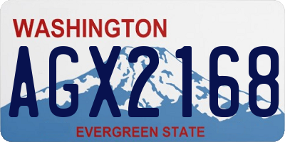 WA license plate AGX2168