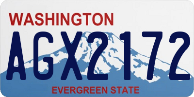 WA license plate AGX2172