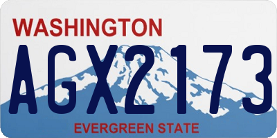 WA license plate AGX2173