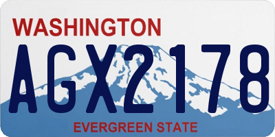 WA license plate AGX2178