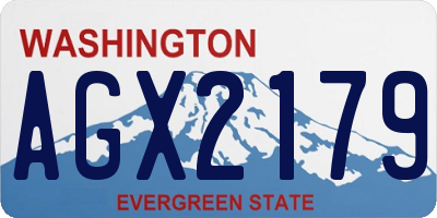 WA license plate AGX2179