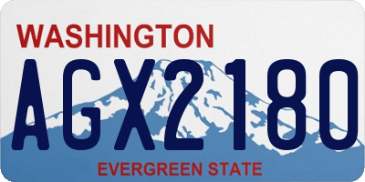 WA license plate AGX2180