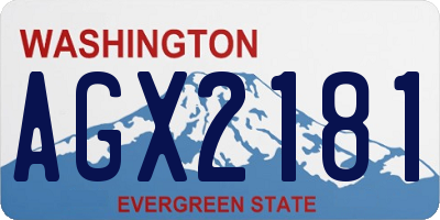 WA license plate AGX2181