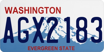 WA license plate AGX2183