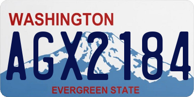 WA license plate AGX2184