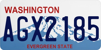 WA license plate AGX2185