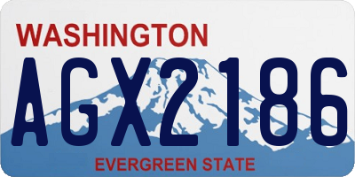 WA license plate AGX2186