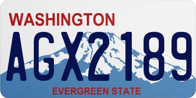WA license plate AGX2189
