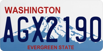 WA license plate AGX2190