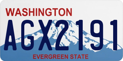 WA license plate AGX2191