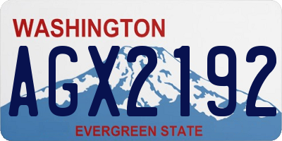 WA license plate AGX2192