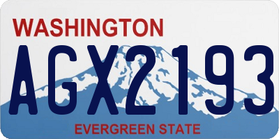 WA license plate AGX2193